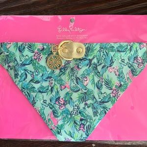 Lilly Pulitzer Dog Collar Bandana “Barking up the Palm Tree” Medium/Large